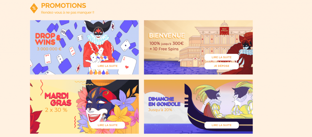 Les promotions du casino Arlequin