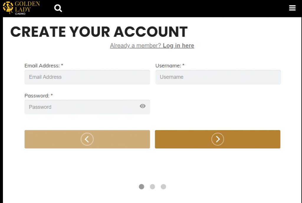 How to Register at Golden Lady Casino?