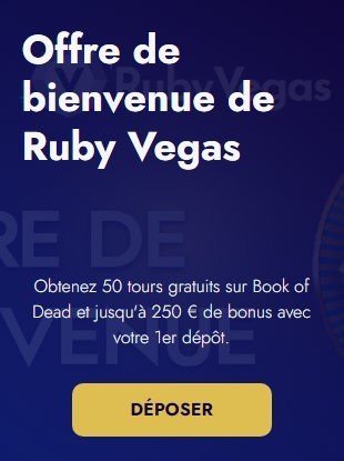 RubyVegas Casino First Welcome Bonus