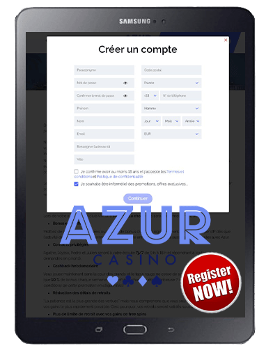 How to Register at Azur Casino