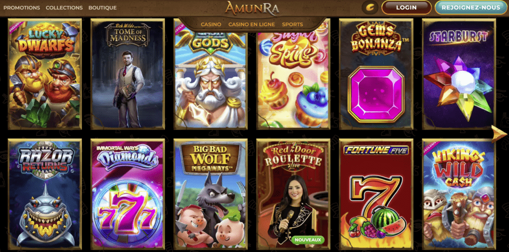 The AmunRa Casino Games